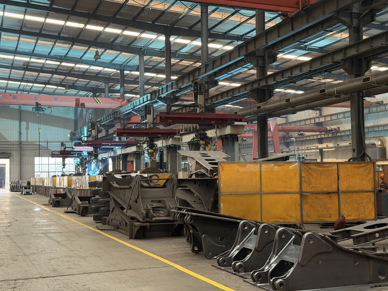 Large fabrication stations handling heavy welded structures